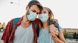 couple wearing masks